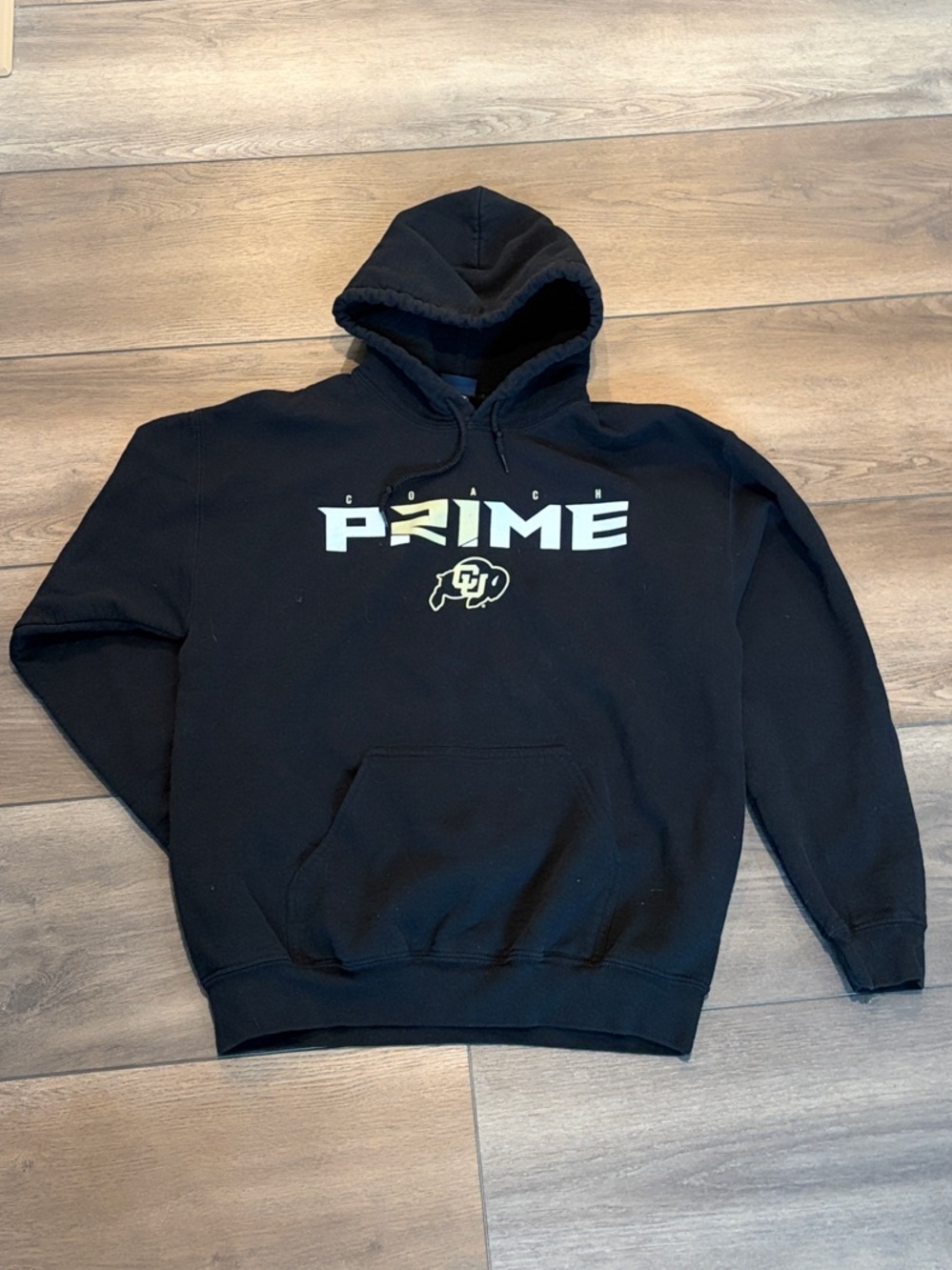 CU Coach PRIME Black Hooded Sweatshirt with Front Logo